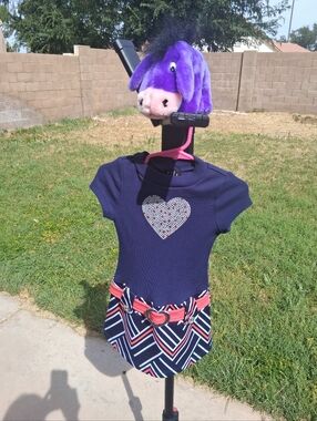 lilt Navy Sweater with Rhinestone Heart